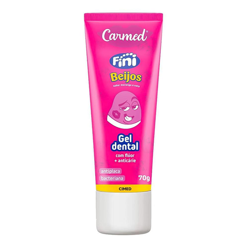Carmed Fini Beijos Gel Dental com Flúor Sabor Morango e Nata 70g