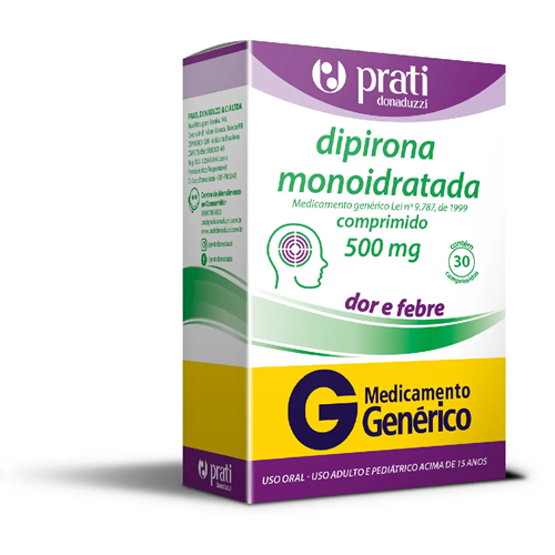 Dipirona Monoidratada 500mg 20 comprimidos Prati Donaduzzi