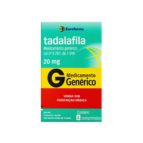 Tadalafila 20mg 4 comprimidos Eurofarma Genérico